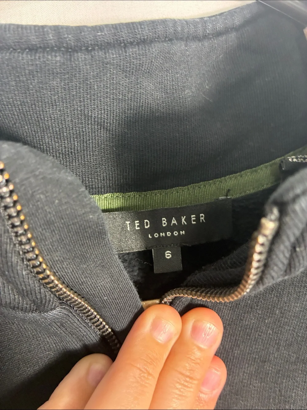 Ted Baker Black Half-Zip Pullover with pockets Size 6 or US size XXL